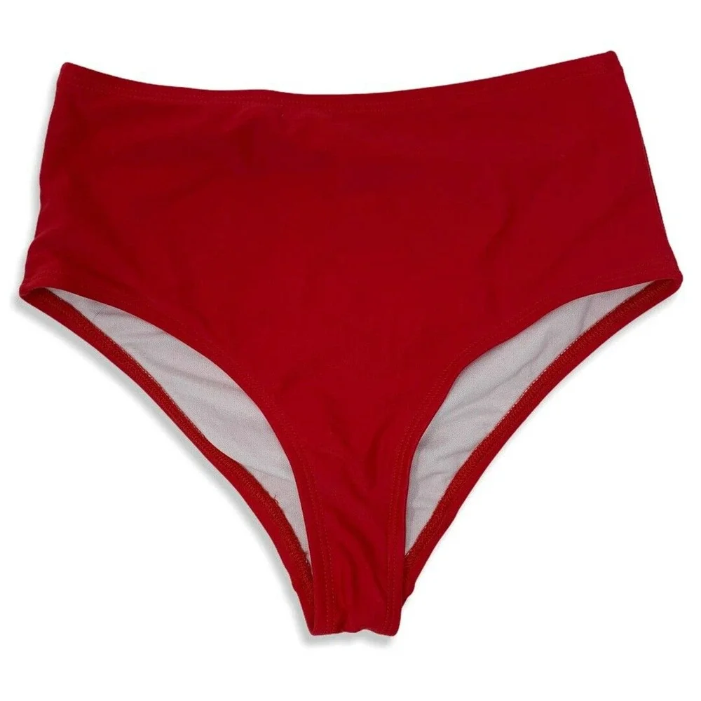 Fashion Nova‎ Red High Waist Bikini Bottom Small